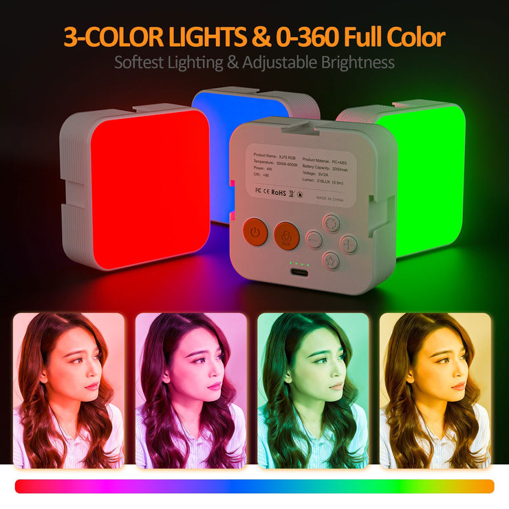 Camera pocket light atmosphere mini RGB mobile phone fill light live VLOG video conference photography light - Follow yourDream