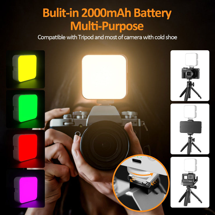 Camera pocket light atmosphere mini RGB mobile phone fill light live VLOG video conference photography light - Follow yourDream