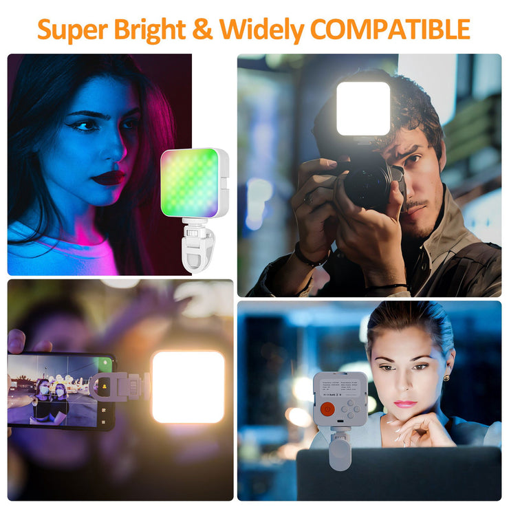 Camera pocket light atmosphere mini RGB mobile phone fill light live VLOG video conference photography light - Follow yourDream
