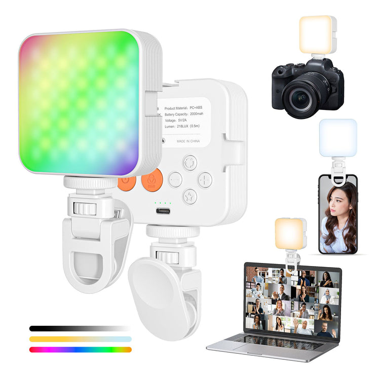 Camera pocket light atmosphere mini RGB mobile phone fill light live VLOG video conference photography light - Follow yourDream