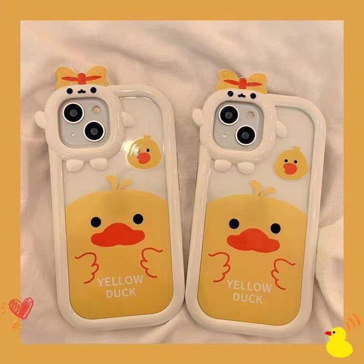 Cartoon Strawberry Bear Small Monster Phone Case for Apple iPhone 13/12/11/XS/7plus Transparent tpu Phone Case - Follow yourDream