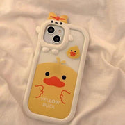 Cartoon Strawberry Bear Small Monster Phone Case for Apple iPhone 13/12/11/XS/7plus Transparent tpu Phone Case - Follow yourDream