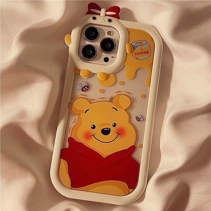 Cartoon Strawberry Bear Small Monster Phone Case for Apple iPhone 13/12/11/XS/7plus Transparent tpu Phone Case - Follow yourDream