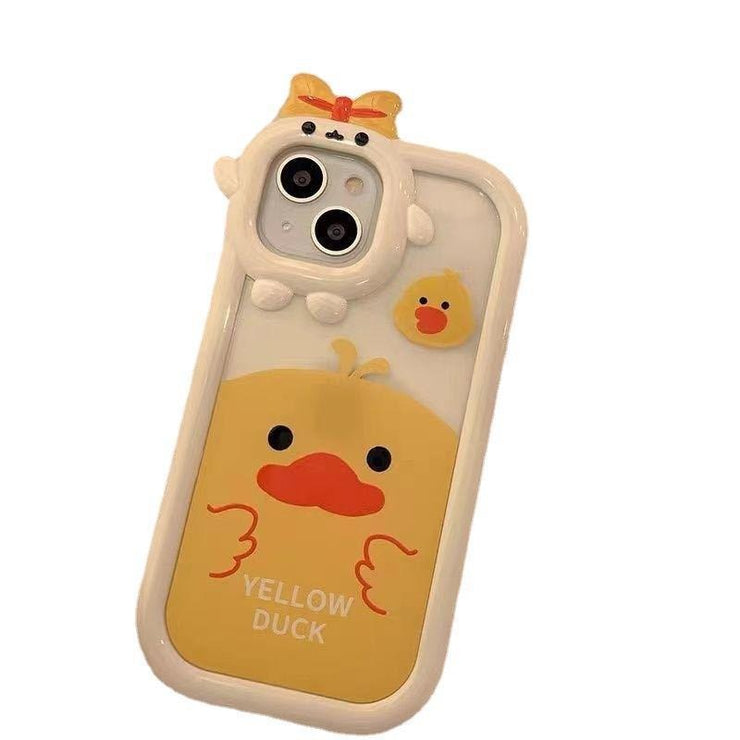 Cartoon Strawberry Bear Small Monster Phone Case for Apple iPhone 13/12/11/XS/7plus Transparent tpu Phone Case - Follow yourDream