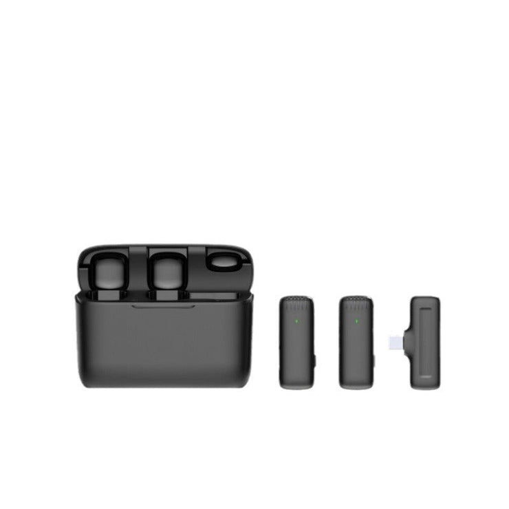 Charging case wireless lavalier microphone 1-to-2 live broadcast 2.4G noise cancelling microphone - Follow yourDream