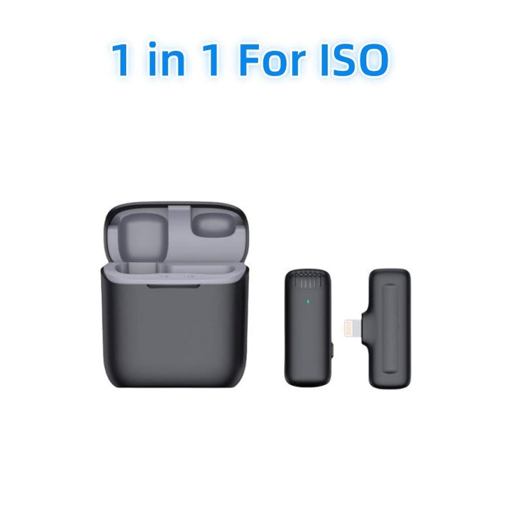 Charging case wireless lavalier microphone 1-to-2 live broadcast 2.4G noise cancelling microphone - Follow yourDream