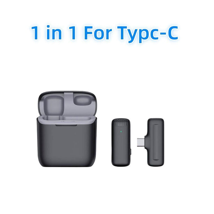 Charging case wireless lavalier microphone 1-to-2 live broadcast 2.4G noise cancelling microphone - Follow yourDream
