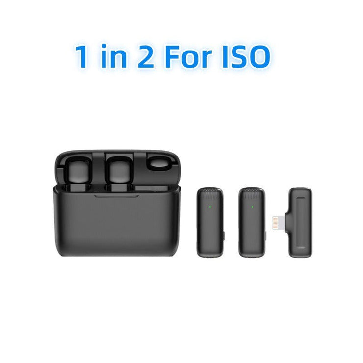 Charging case wireless lavalier microphone 1-to-2 live broadcast 2.4G noise cancelling microphone - Follow yourDream