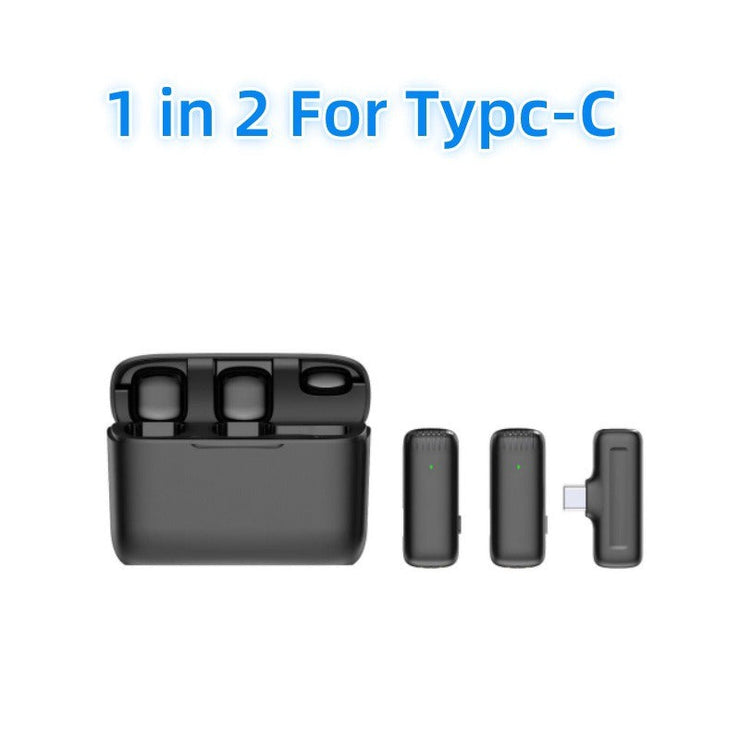 Charging case wireless lavalier microphone 1-to-2 live broadcast 2.4G noise cancelling microphone - Follow yourDream