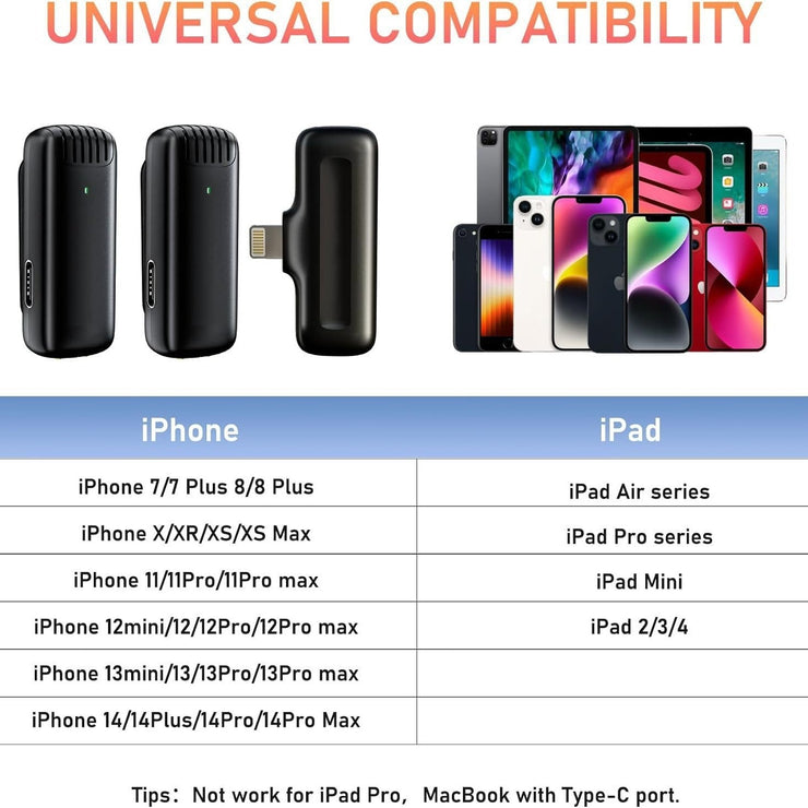 Charging case wireless lavalier microphone 1-to-2 live broadcast 2.4G noise cancelling microphone - Follow yourDream