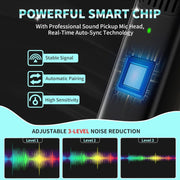 Charging case wireless lavalier microphone 1-to-2 live broadcast 2.4G noise cancelling microphone - Follow yourDream