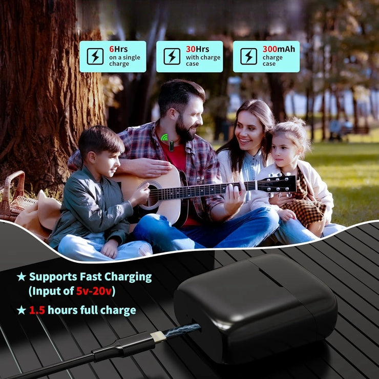 Charging case wireless lavalier microphone 1-to-2 live broadcast 2.4G noise cancelling microphone - Follow yourDream