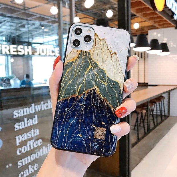 Chic Marble Gold Foil Phone Cases for iPhone 12 11 Pro Max XR X 8 7 6 Plus Glitter Soft Silicone Cover for iPhone XS Max SE 2020 - Follow yourDream