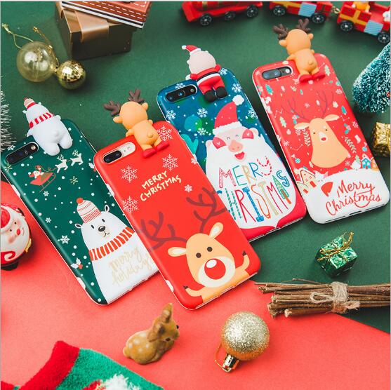 Christmas Cartoon Deer Case For iPhone XR 11 Pro XS Max X 5 5S Silicone Matte Cover For iphone 7 8 6 S 6S Plus 7Plus Case Bear - Follow yourDream