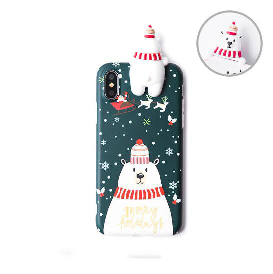 Christmas Cartoon Deer Case For iPhone XR 11 Pro XS Max X 5 5S Silicone Matte Cover For iphone 7 8 6 S 6S Plus 7Plus Case Bear - Follow yourDream