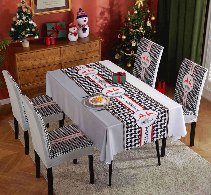 Christmas Chair Cover Digital Printed Tablecloth Chair Cover Waterproof And Oil Proof Christmas Tablecloth Christmas Chair Cover - Follow yourDream