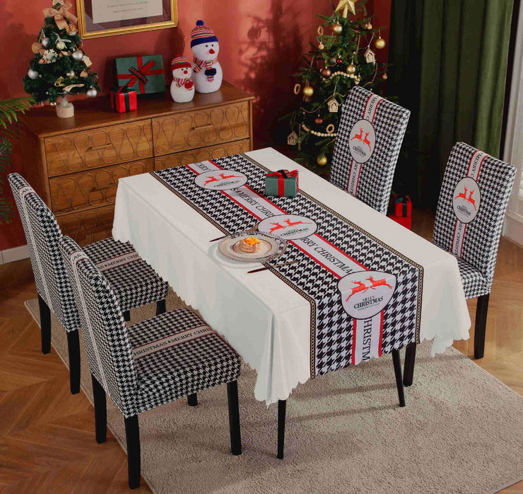 Christmas Chair Cover Digital Printed Tablecloth Chair Cover Waterproof And Oil Proof Christmas Tablecloth Christmas Chair Cover - Follow yourDream