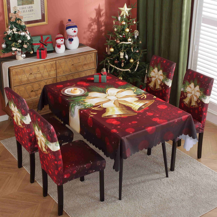 Christmas Chair Cover Digital Printed Tablecloth Chair Cover Waterproof And Oil Proof Christmas Tablecloth Christmas Chair Cover - Follow yourDream