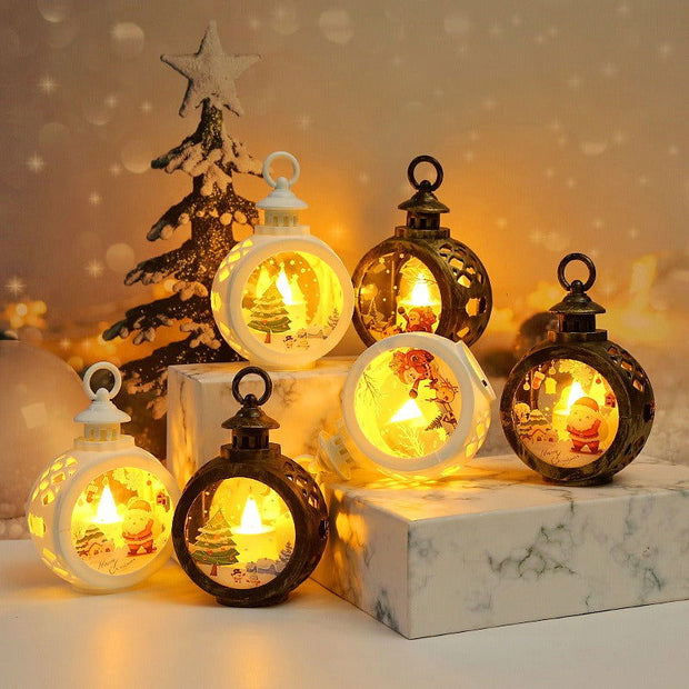 Christmas Decoration LED Small Round Lantern New Children's Handheld Lantern Gift Window Display - Follow yourDream