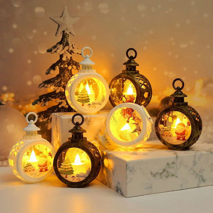 Christmas Decoration LED Small Round Lantern New Children's Handheld Lantern Gift Window Display - Follow yourDream