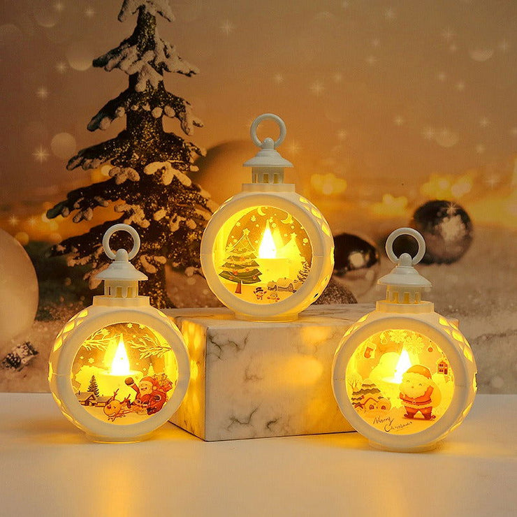 Christmas Decoration LED Small Round Lantern New Children's Handheld Lantern Gift Window Display - Follow yourDream