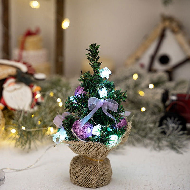 Christmas Decoration Mini Christmas Tree Glowing Christmas Ball Pendant Small Tree Colorful Lights - Follow yourDream