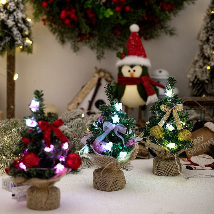 Christmas Decoration Mini Christmas Tree Glowing Christmas Ball Pendant Small Tree Colorful Lights - Follow yourDream