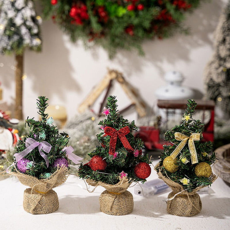 Christmas Decoration Mini Christmas Tree Glowing Christmas Ball Pendant Small Tree Colorful Lights - Follow yourDream