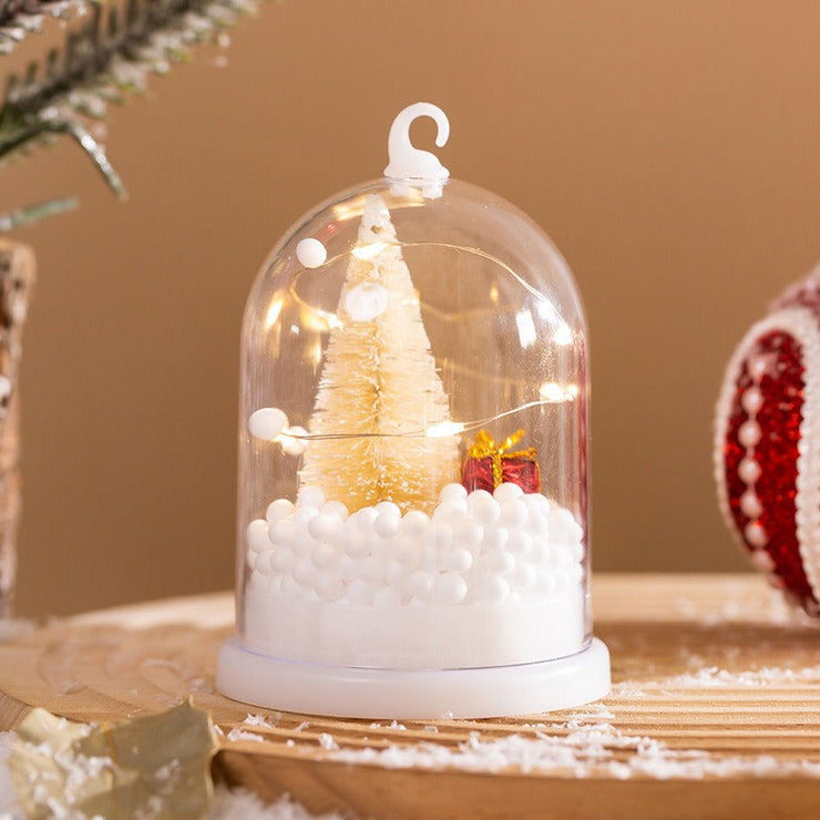 Christmas Decorations Children's Glowing Tree Silver Flower Gift Night Light Desktop Christmas Tree Snow Scene Decoration - Follow yourDream