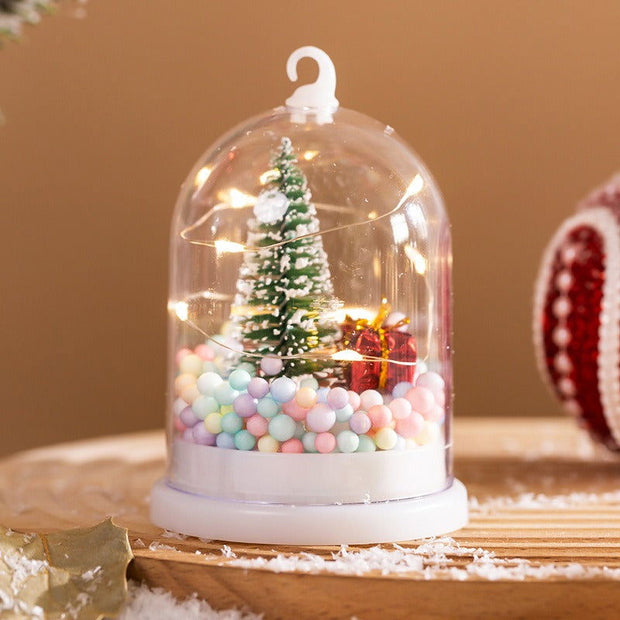 Christmas Decorations Children's Glowing Tree Silver Flower Gift Night Light Desktop Christmas Tree Snow Scene Decoration - Follow yourDream
