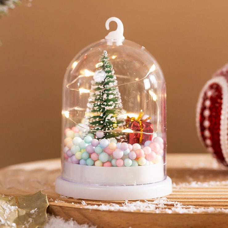 Christmas Decorations Children's Glowing Tree Silver Flower Gift Night Light Desktop Christmas Tree Snow Scene Decoration - Follow yourDream