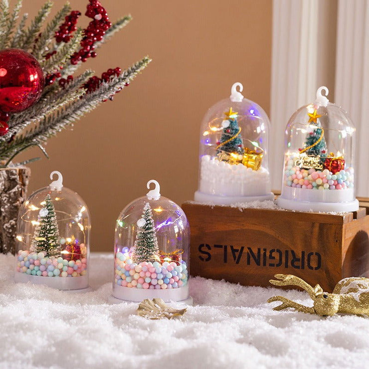 Christmas Decorations Children's Glowing Tree Silver Flower Gift Night Light Desktop Christmas Tree Snow Scene Decoration - Follow yourDream
