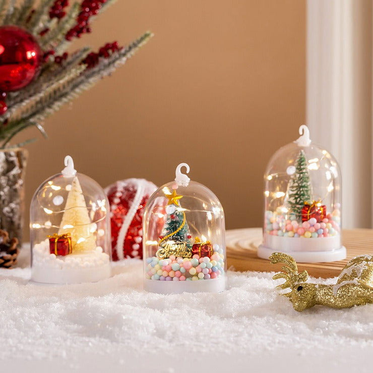 Christmas Decorations Children's Glowing Tree Silver Flower Gift Night Light Desktop Christmas Tree Snow Scene Decoration - Follow yourDream