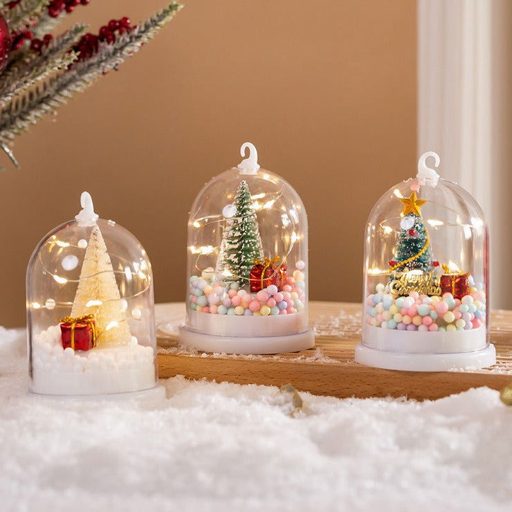 Christmas Decorations Children's Glowing Tree Silver Flower Gift Night Light Desktop Christmas Tree Snow Scene Decoration - Follow yourDream