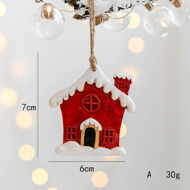 Christmas Decorations, Christmas Resin Small Pendants, Christmas Socks Gift Pack, House Pendants, Christmas Snowman Pendants - Follow yourDream