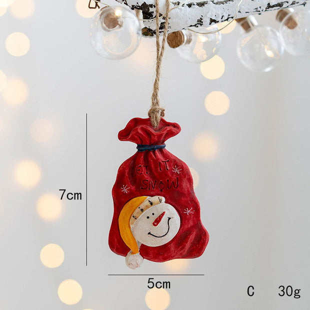 Christmas Decorations, Christmas Resin Small Pendants, Christmas Socks Gift Pack, House Pendants, Christmas Snowman Pendants - Follow yourDream