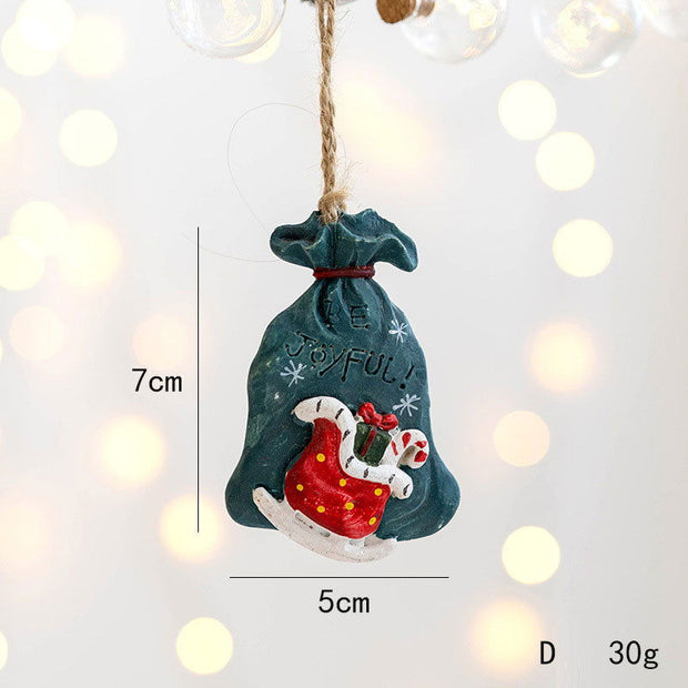 Christmas Decorations, Christmas Resin Small Pendants, Christmas Socks Gift Pack, House Pendants, Christmas Snowman Pendants - Follow yourDream