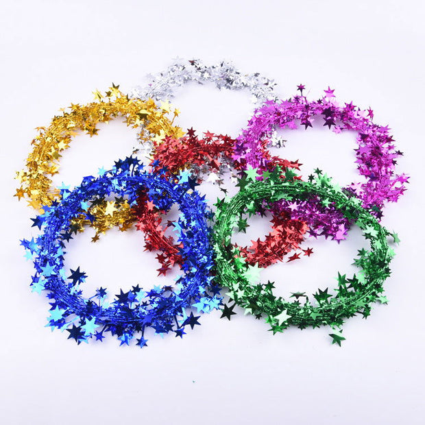 Christmas Decorations, Christmas Supplies, Star Vine, Christmas Tree Scene Decoration, Christmas Wire, Five Stars, Six Colors - Follow yourDream