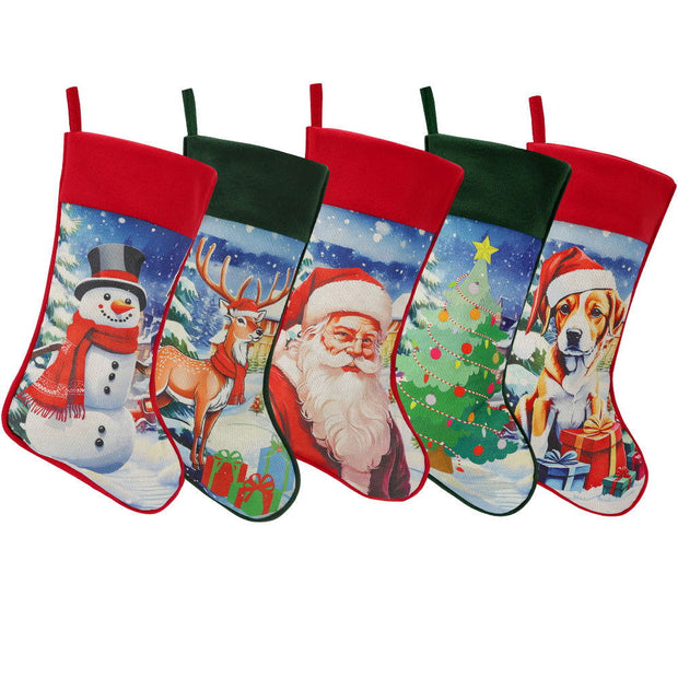 Christmas Decorations Creative Cartoon Christmas Socks Christmas Fireplace Decoration Gift Bags Holiday Hanging Decorations - Follow yourDream