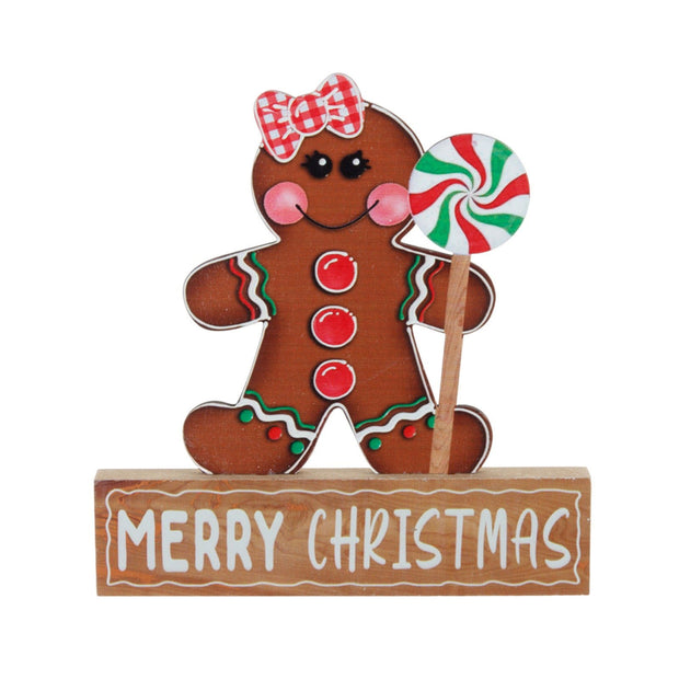 Christmas Decorations Desktop Table Gingerbread Man Biscuit Man Wooden Decorations Christmas Wooden Decorations - Follow yourDream