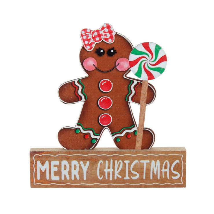 Christmas Decorations Desktop Table Gingerbread Man Biscuit Man Wooden Decorations Christmas Wooden Decorations - Follow yourDream