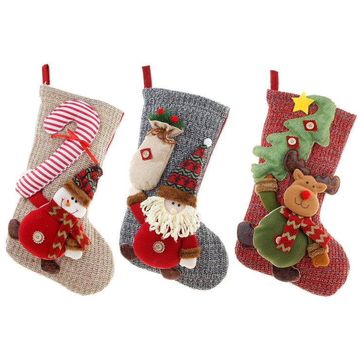 Christmas Decorations Large Knitted Knitted Knitted Socks Gift Bag Children's Candy Socks Pendant Christmas Socks - Follow yourDream