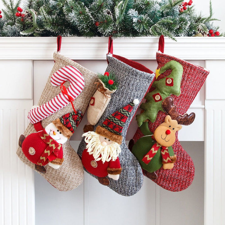 Christmas Decorations Large Knitted Knitted Knitted Socks Gift Bag Children's Candy Socks Pendant Christmas Socks - Follow yourDream