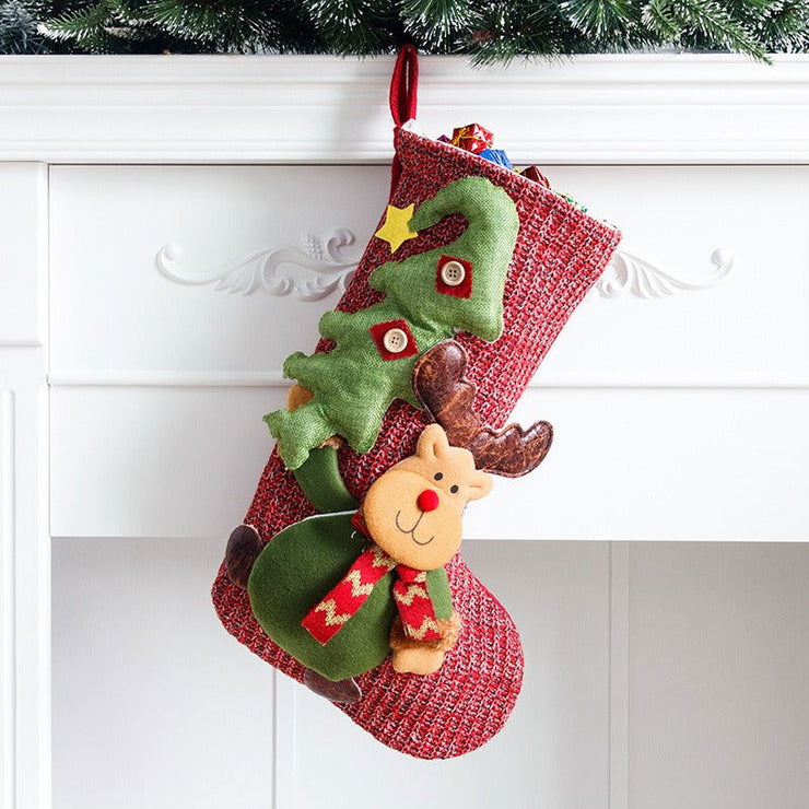 Christmas Decorations Large Knitted Knitted Knitted Socks Gift Bag Children's Candy Socks Pendant Christmas Socks - Follow yourDream