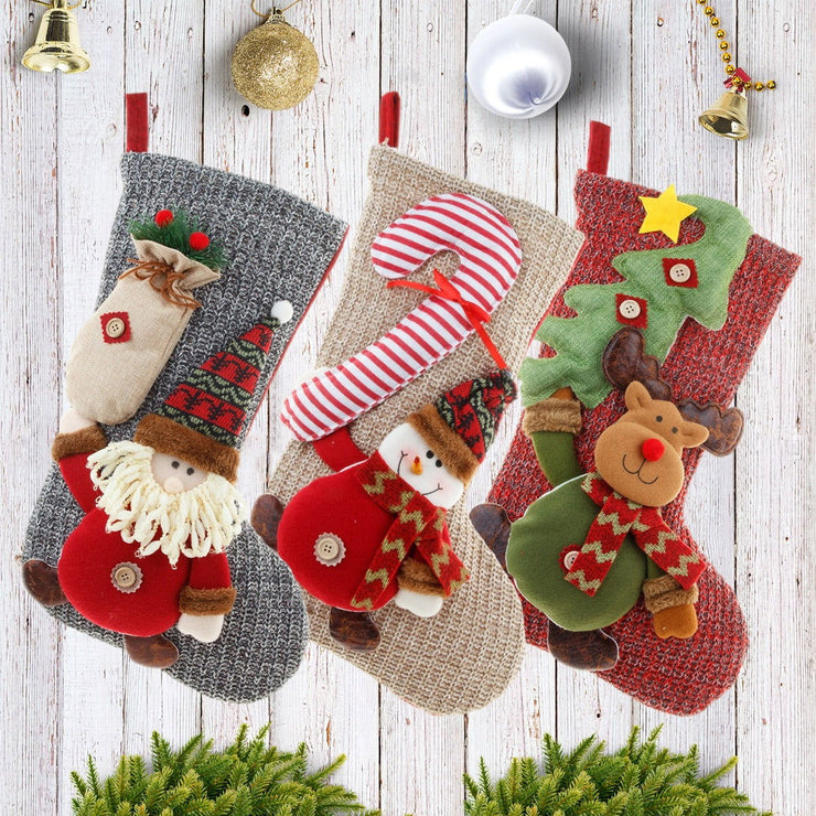 Christmas Decorations Large Knitted Knitted Knitted Socks Gift Bag Children's Candy Socks Pendant Christmas Socks - Follow yourDream