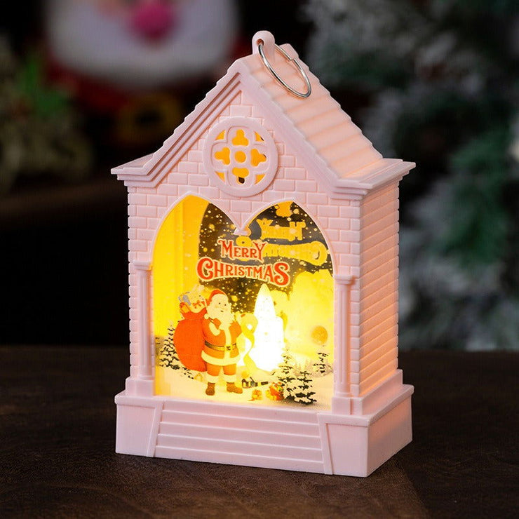 Christmas European style house small night light LED desktop decoration showcase wind light hanging decoration creative props - Follow yourDream