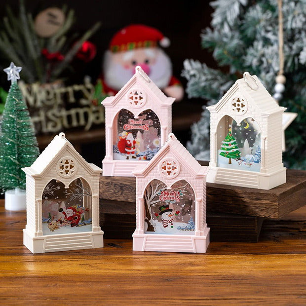 Christmas European style house small night light LED desktop decoration showcase wind light hanging decoration creative props - Follow yourDream