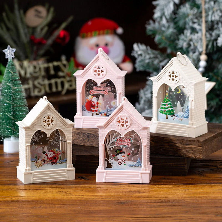 Christmas European style house small night light LED desktop decoration showcase wind light hanging decoration creative props - Follow yourDream