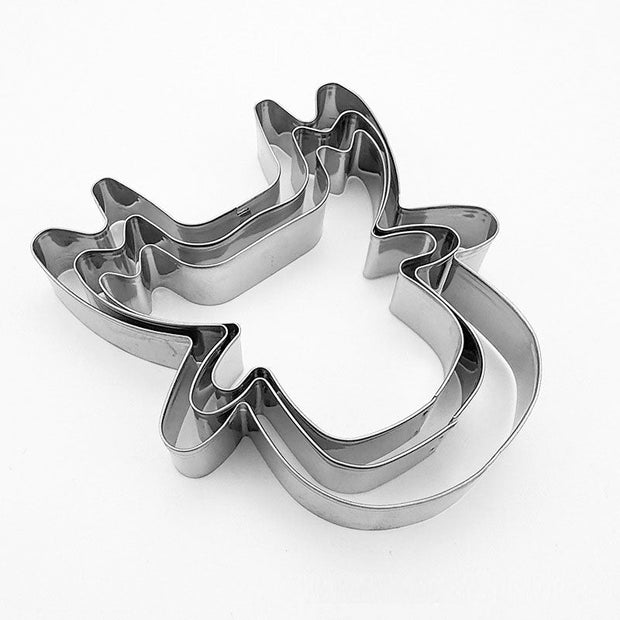 Christmas baked goods reindeer 3-piece set stainless steel biscuit mold Christmas reindeer cookie cutter set - Follow yourDream