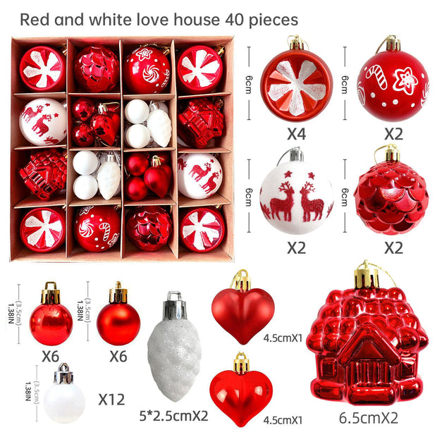 Christmas decoration 6cm electroplated ball plastic ball special-shaped painted Christmas ball gift Christmas tree pendant - Follow yourDream